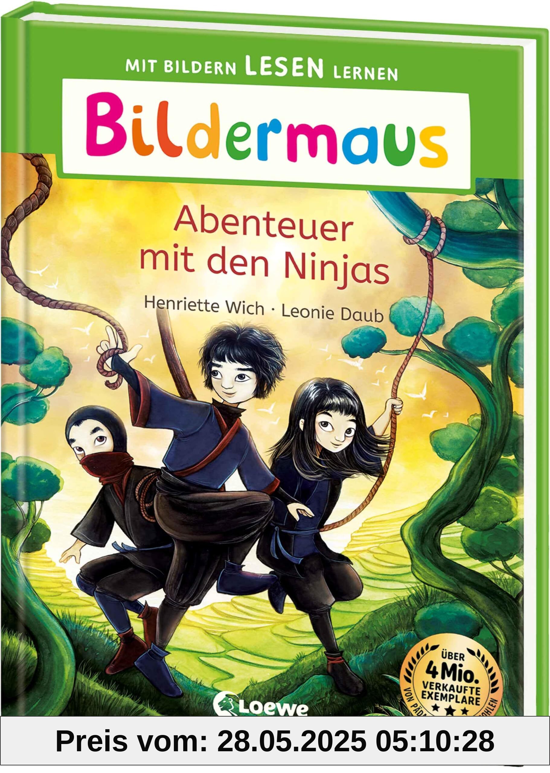 Bildermaus - Abenteuer mit den Ninjas: Mit Bildern lesen lernen - Ideal für die Vorschule und Leseanfänger ab 5 Jahren - Mit Leselernschrift ABeZeh