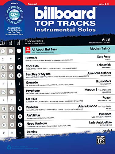 Billboard Top Tracks Instrumental Solos: Trumpet, Book & CD