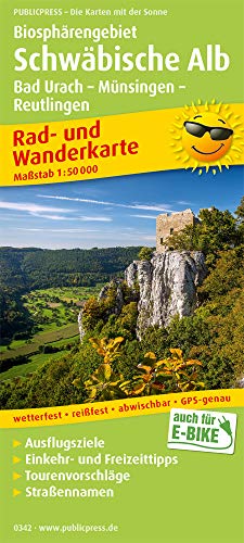 Biosphärengebiet Schwäbische Alb, Bad Urach - Münsingen - Reutlingen: Rad- und Wanderkarte mit Ausflugszielen, Einkehr- & Freizeittipps und Stadtplan ... 1:50000 (Rad- und Wanderkarte: RuWK)