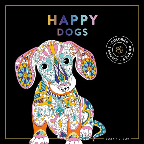 Black coloriage Happy dogs von DESSAIN TOLRA