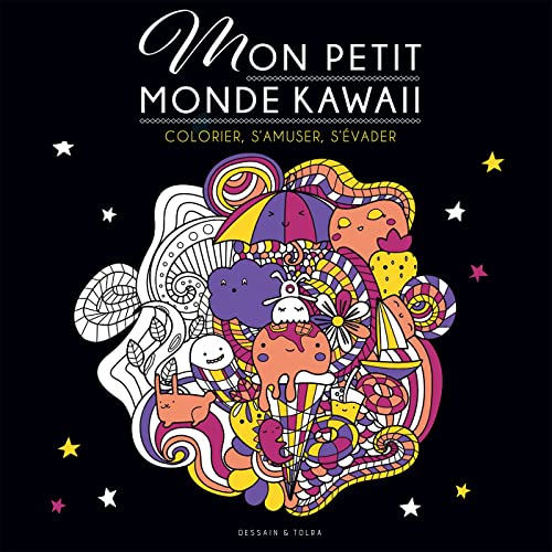 Black coloriage Mon petit monde Kawaii von DESSAIN TOLRA