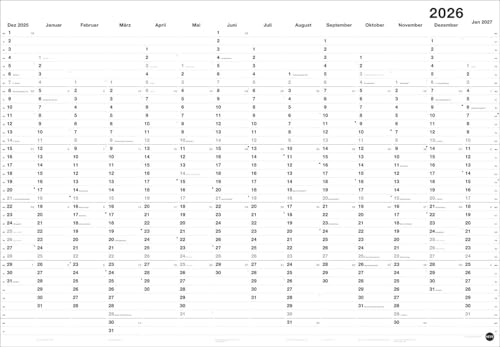Black&White Mega-Posterplaner 2026: Beidseitig bedruckter Wandkalender im schlichten Schwarzweiß-Design. Verwendung im Hoch- oder Querformat möglich. ... 68 x 98 cm fürs Büro (Bürokalender Heye) von Heye