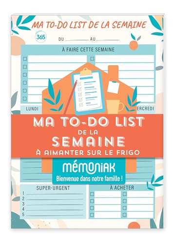 Bloc de 52 listes aimantés - Ma to-do list de la semaine Mémoniak