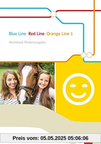 Blue Line - Red Line - Orange Line / Workbook Förderausgabe: Begleitmaterial zu allen Klett Englischlehrwerken außer Green Line / 7. Klasse