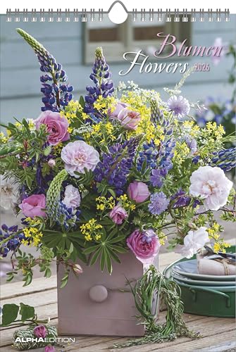 Blumen 2026 - Bildkalender 23,7x34 cm - Kalender mit Platz für Notizen - mit vielen Zusatzinformationen - Wandkalender - Blumenkalender: Flowers von ALPHA EDITION