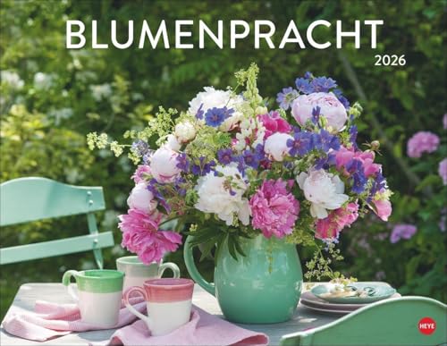 Blumenpracht Posterkalender 2026: Wandkalender mit 12 Fotos von wunderschönen Blumensträußen. Dekorativer Kalender mit zarten Blüten. 44 x 34 cm. Querformat von Heye