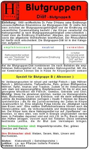 Blutgruppen Diät - Blutgruppe B - Medical Card