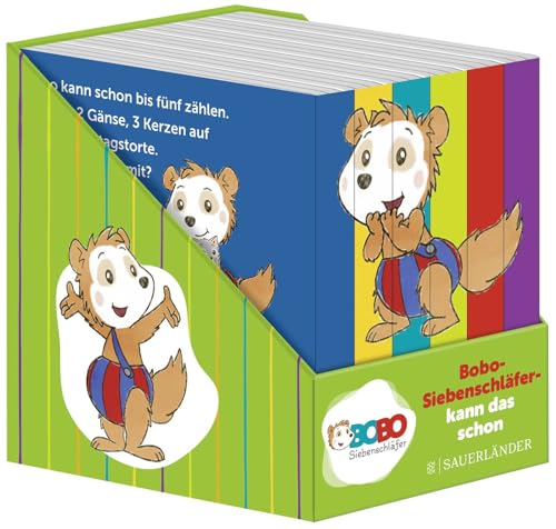 Bobo Siebenschläfer kann das schon (Würfel): Erstes Lernen: Farben, Zahlen, Jahreszeiten, Gegensätze, Draußen, Zuhause | Box mit 6 Mini-Büchern für Kinder ab 2 Jahren von Fischer Sauerländer