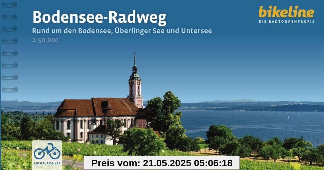 Bodensee-Radweg: Rund um den Bodensee, Überlinger See und Untersee. 1:50.000, 265 km, GPS-Tracks Download, LiveUpdate (Bikeline Radtourenbücher)