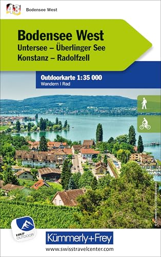 Kümmerly+Frey Outdoorkarte Deutschland 43 Bodensee West 1:35.000: Mit Untersee, Überlinger See, Konstanz und Radolfzell. Touren für Wanderer, Biker ... Outdoorkarten Deutschland, Band 43)