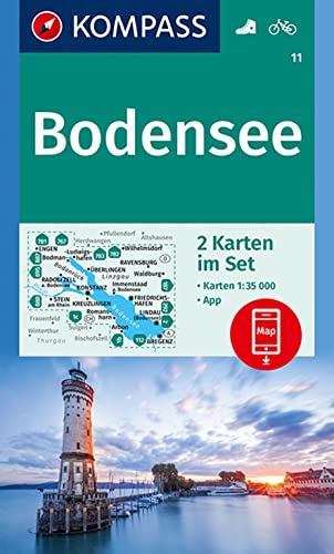 KOMPASS Wanderkarten-Set 11 Bodensee (2 Karten) 1:35.000: inklusive Karte zur offline Verwendung in der KOMPASS-App. Fahrradfahren.