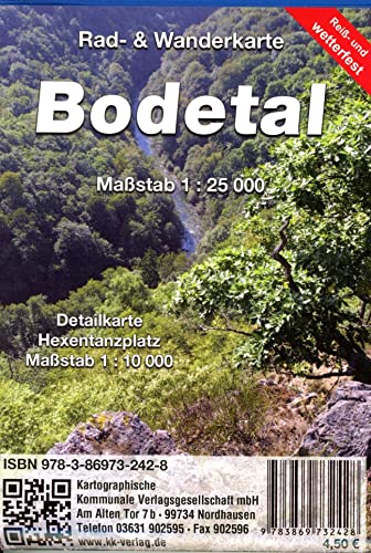 Bodetal: Rad- und Wanderkarte (reiß- und wetterfest): Rad- und Wanderkarte (reiß- und wetterfest) Detailkarte Hexentanzplatz 1:10 000
