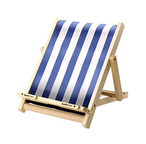 Bookchair Standard Blau-Weiß gestreift - Buchständer aus Holz: Leseständer für Bücher, E-Reader und Tablets Bookchair Standard Blau-Weiß gestreift - Buchständer aus Holz: Leseständer für Bücher, E-Reader und Tablets