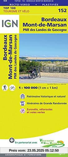Bordeaux Mont-de-,Marsan 1:100 000: IGN Cartes Top 100 - Straßenkarte