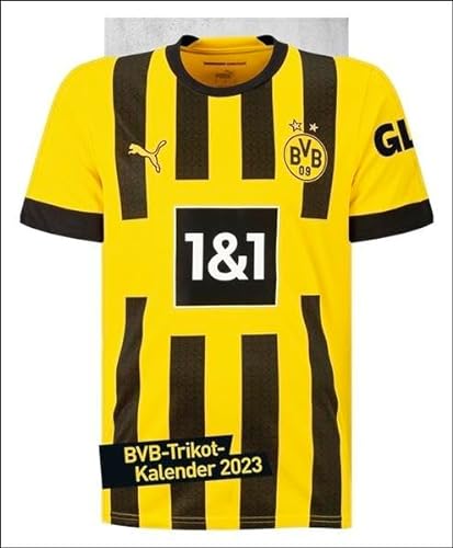 Borussia Dortmund Trikotkalender 2023 - BVB - Bundesliga - Wandkalender mit Monatskalendarium - ca. 34 x 42 cm