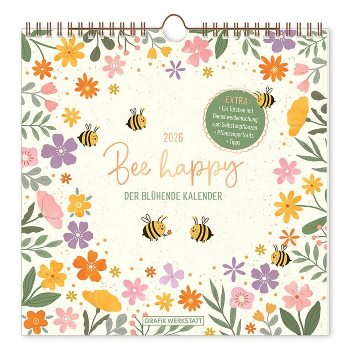Botanic-Kalender 2026 Bee happy von Grafik Werkstatt