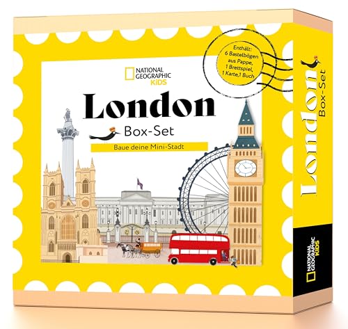Box-Set London. Baue deine Mini-Stadt: National Geographic Kids; mit 6 Bastelbögen aus Pappe, Stadtplan, Suchspiel, Brettspiel, Büchlein; für Kinder ab 6 Jahren Box-Set London. Baue deine Mini-Stadt: National Geographic Kids; mit 6 Bastelbögen aus Pappe, Stadtplan, Suchspiel, Brettspiel, Büchlein; für Kinder ab 6 Jahren