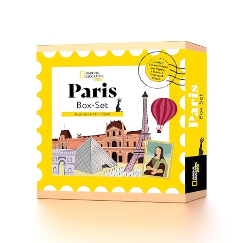 Box-Set Paris. Baue deine Mini-Stadt: National Geographic Kids; mit 6 Bastelbögen aus Pappe, Stadtplan, Suchspiel, Brettspiel, Büchlein; für Kinder ab 6 Jahren