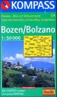 Bozen, Bolzano (Kompass Wanderkarten Nr. 54 - Maßstab 1:50000) von Kompass