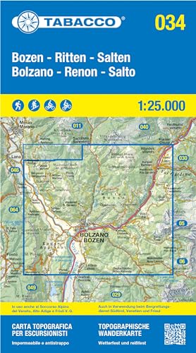 Bozen, Ritten, Salten/Bolzano, Ritter, Salten/Bolzano, Renon, Salto. Carta topografica in scala 1:25.000, antistrappo, impermeabile, fotodegradabile. Ediz. multilingue Bozen, Ritten, Salten/Bolzano, Ritter, Salten/Bolzano, Renon, Salto. Carta topografica in scala 1:25.000, antistrappo, impermeabile, fotodegradabile. Ediz. multilingue