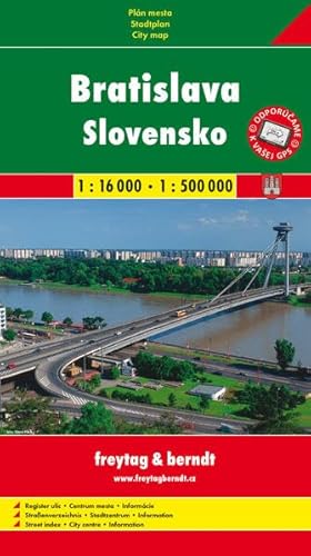 Bratislava + Slovensko / Pressburg + Slowakei (Stadtplan 1:16.000 + Autokarte 1:500.000) von SHOCart