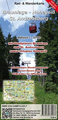 Braunlage - Hohegeiß - Sankt Andreasberg: Rad- und Wanderkarte (Reiß- und Wetterfest)