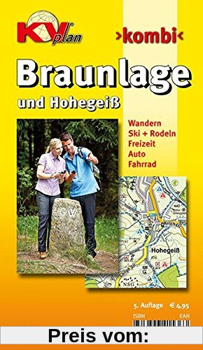 Braunlage und Hohegeiß: 1:10.000 Stadtplan mit Freizeitkarte 1:25.000 (KVplan Harz-Region)
