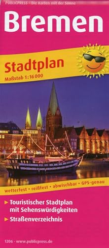 Bremen: Touristischer Stadtplan mit Sehenswürdigkeiten und Straßenverzeichnis. 1:16000 (Stadtplan: SP)