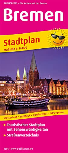 Bremen: Touristischer Stadtplan mit Sehenswürdigkeiten und Straßenverzeichnis. 1:16000 (Stadtplan: SP)