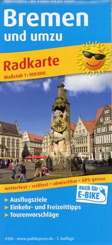 Bremen und umzu: Radkarte mit Ausflugszielen, Einkehr- & Freizeittipps, wetterfest, reissfest, abwischbar, GPS-genau. 1:100000 (Radkarte: RK) von Publicpress