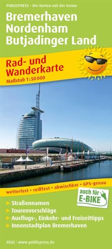 Bremerhaven - Nordenham - Butjadinger Land: Rad- und Wanderkarte mit Straßennamen, Ausflugszielen, Einkehr- & Freizeittipps, wetterfest, reissfest, ... 1:50000 (Rad- und Wanderkarte: RuWK)