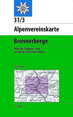 Brennerberge: Topographische Karte 1:50.000 mit Skirouten: Östliche Stubaier- und westliche Zillertaler Alpen (Alpenvereinskarten)