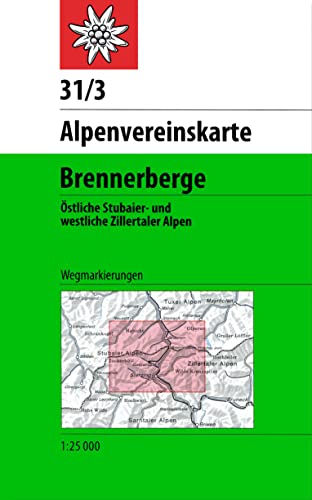 Brennerberge: Topographische Karte 1:50.000 mit Wegmarkierungen: Östliche Stubaier- und westliche Zillertaler Alpen (Alpenvereinskarten) von Deutscher Alpenverein