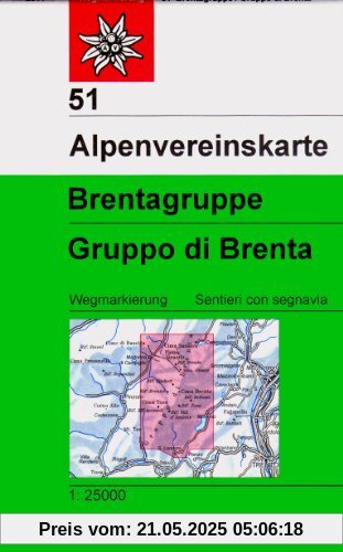 Brentagruppe: Topographische Karte 1:25.000