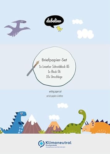 Briefpapier-Set für Kinder: Dinosaurier