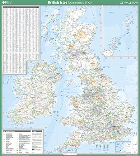 British Isles Communication (OS Wall Map) von ORDNANCE SURVEY