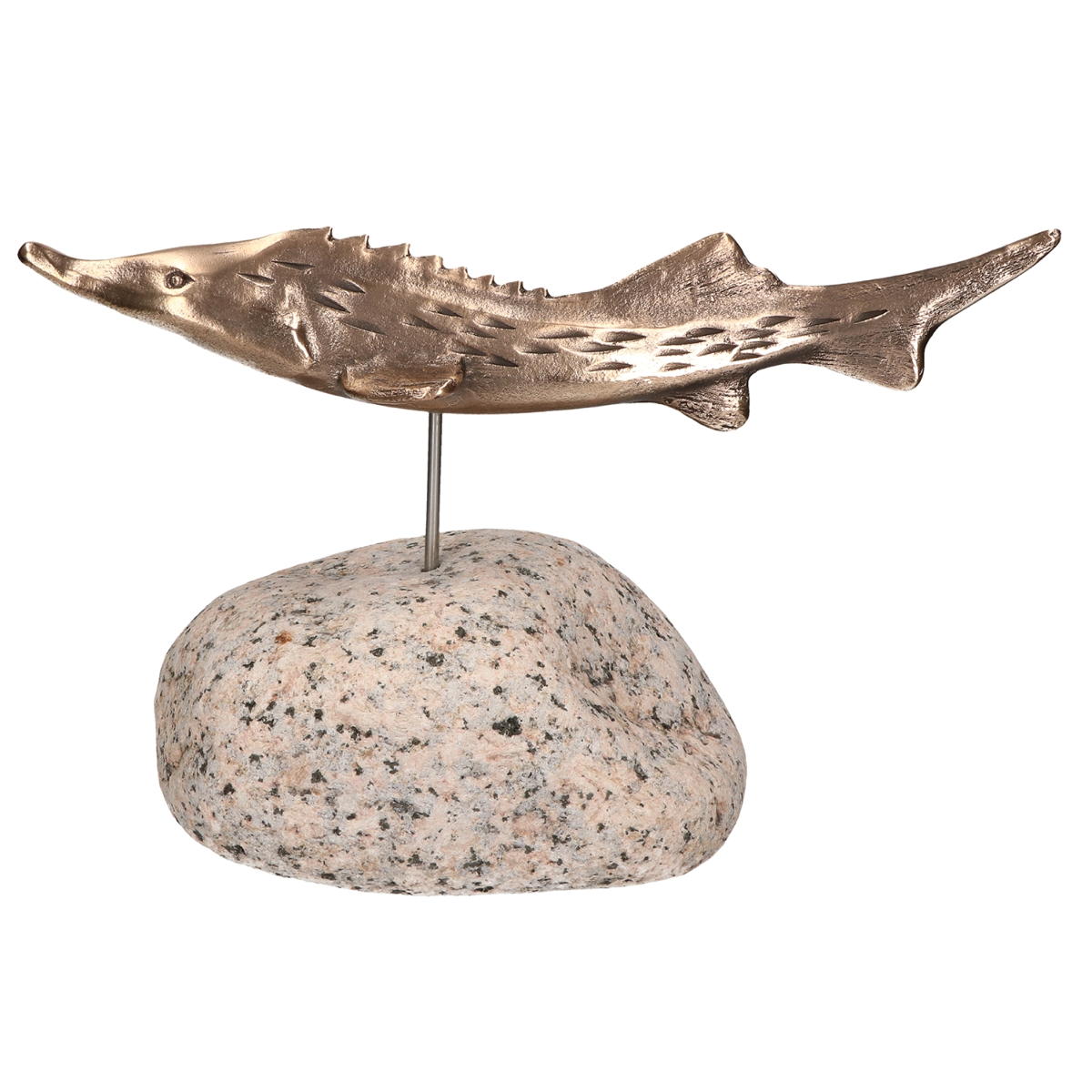 Bronzefigur Stör auf Kieselstein (1 Stück) von Butzon und Bercker