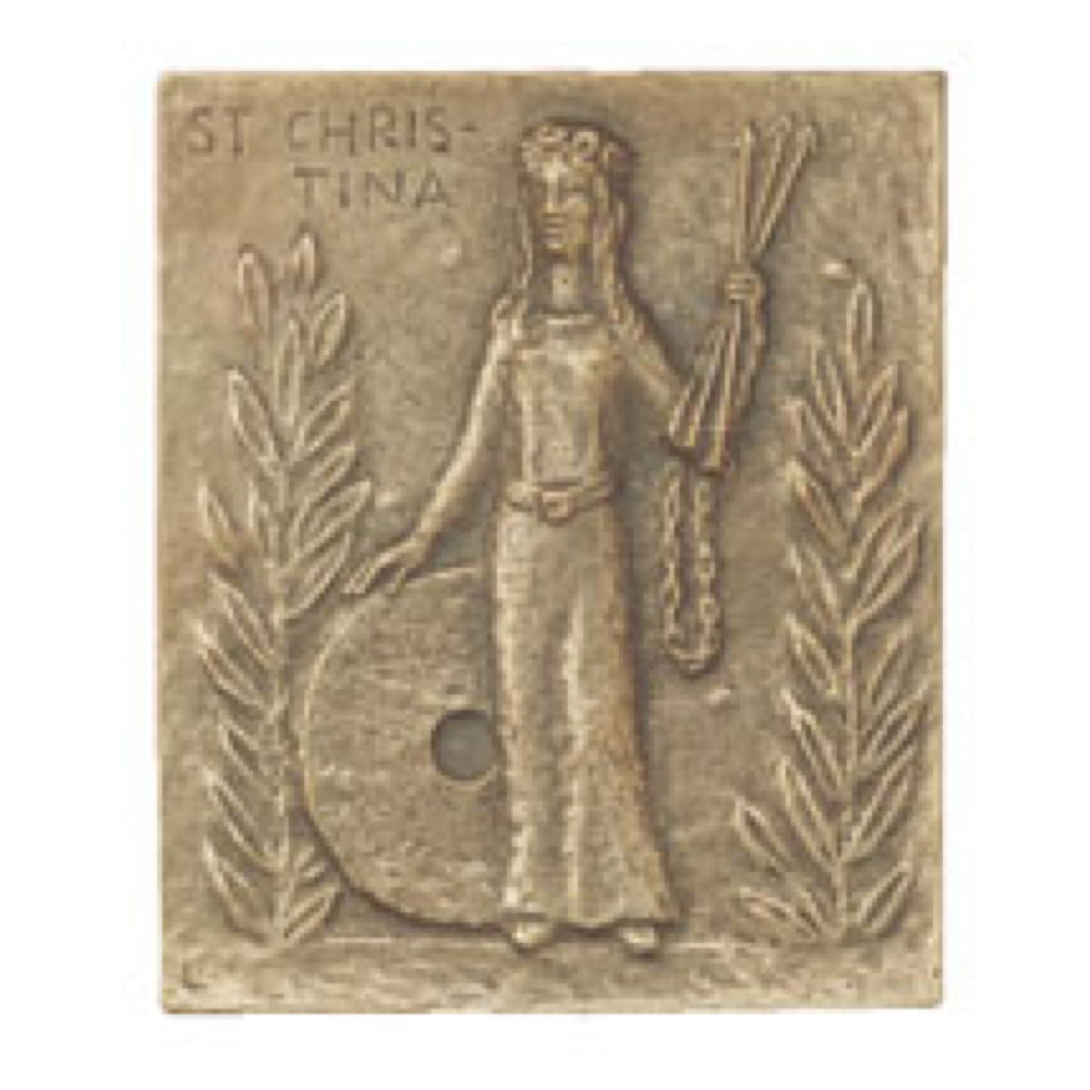 Bronzeheiligenrelief Christina (1 Stück) von Butzon und Bercker