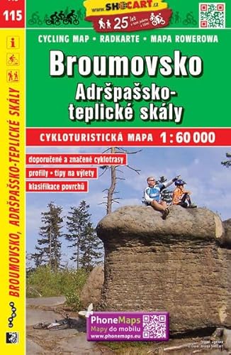 Broumovsko, Adršpašsko-teplické skály / Braunau, Adersbacher Felsenstadt (Radkarte 1:60.000) (SHOCart Radkarte 1:60.000 Tschechien, Band 115) von SHOCart
