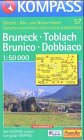 Bruneck /Toblach: Mit Kurzführer und alpinen Skirouten. Dt. /Ital. 1:50000 (KOMPASS Wanderkarte)