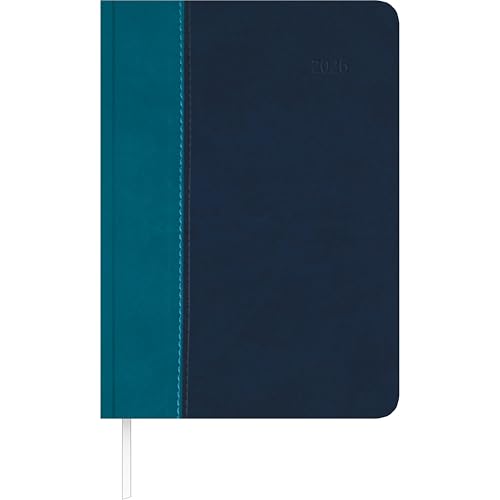 Buchkalender Premium Water türkis-blau 2026 - Büro-Kalender A5 - Cheftimer - 1 Tag 1 Seite - 416 Seiten - Tucson-Einband - Zettler von ALPHA EDITION