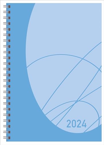 Buchkalender Wochentimer Flexi Colourlux aqua 2024: Terminplaner mit Spiralbindung. Din A5 Terminkalender 1 Woche 2 Seiten. Extra Platz für Notizen. von Korsch Verlag