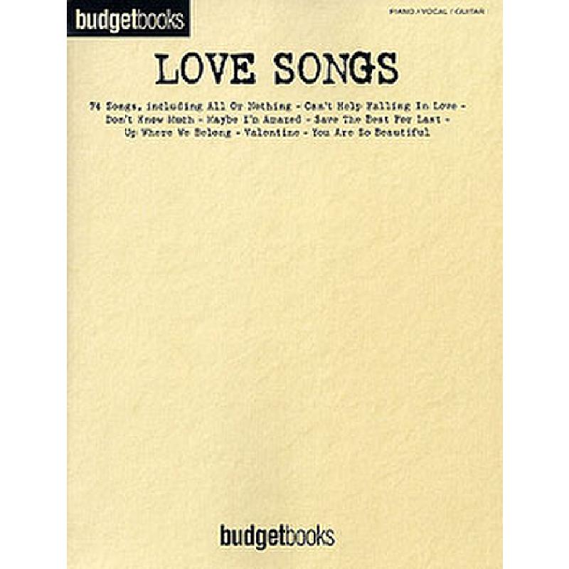 Budget books - love songs Budget books - love songs