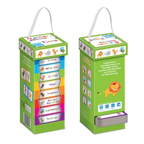 Bücherturm Tiere: 8 stabile Pappe-Bücher in einer tragbaren Box. Für Kinder ab 12 Monaten von Schwager & Steinlein Verlag GmbH