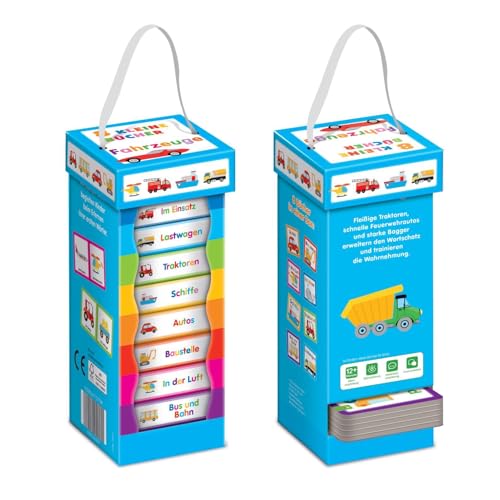 Bücherturm Fahrzeuge: 8 stabile Pappe-Bücher in einer tragbaren Box. Für Kinder ab 12 Monaten Bücherturm Fahrzeuge: 8 stabile Pappe-Bücher in einer tragbaren Box. Für Kinder ab 12 Monaten