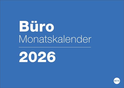 Büro Monatsplaner 2026: Praktischer Wandplaner mit großer Monatsübersicht. Wandkalender DIN A4. Büro-Kalender mit Notizfeld und Schulferien. (Bürokalender Heye) von Heye