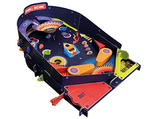 Build Your Own Arbeitende Flippermaschine, klassisches Retro-Spielzeug, 68 Teile inkl. 5 Murmeln, lustiges Geschenk für Kinder, Jungen und Familien ab 8 Jahren, umweltfreundliches Karton-Schlitz-Set Build Your Own Arbeitende Flippermaschine, klassisches Retro-Spielzeug, 68 Teile inkl. 5 Murmeln, lustiges Geschenk für Kinder, Jungen und Familien ab 8 Jahren, umweltfreundliches Karton-Schlitz-Set