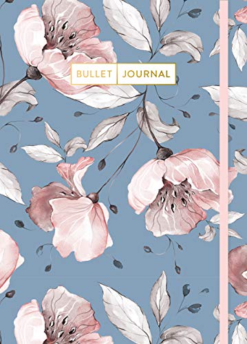 Bullet Journal "Vintage Flowers": Mit Punkteraster, Seiten für Index, Key und Future Log sowie Lesebändchen und praktischem Verschlussband
