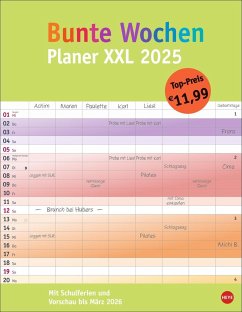 Bunte Wochen Planer XXL 2025 von Heye / Heye Kalender