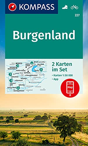 KOMPASS Wanderkarten-Set 227 Burgenland (2 Karten) 1:50.000: inklusive Karte zur offline Verwendung in der KOMPASS-App. Fahrradfahren.